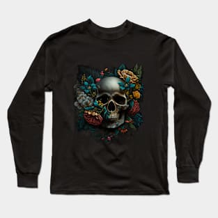 Skull and Flowers #5 Long Sleeve T-Shirt